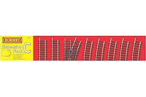 Hornby R8223 OO Gauge Track Extension Pack C - Extra Track Pieces for Model Railway Sets, Model Train Track Pieces, Includes - Straights, Curves, Double Curves & Right Hand Point - Scale 1:76