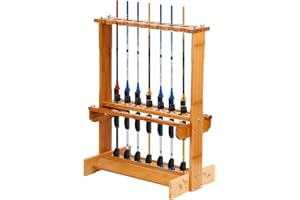 mosegor 23 Fishing Rod Holder Bamboo fishing rod storage rack Portable Fishing Rod Stand for Home Living Room Garage Cabin Basement Entryway Corner