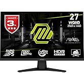 MSI 27" MAG 274QF, Gaming Monitor, WQHD, 16:9, Flat, Rapid IPS, 180Hz, 0.5ms (Min.), Adaptive-Sync