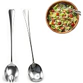 Zyrtkeriom Salad Cutlery Set of 2 Stainless Steel 11 Inch Large Salad Serving Spoons and Forks Salad Forks Salad Spoons with