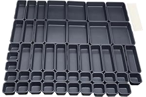 Nuts OT nuts Wkładki do szuflad, 48 szt., system oddzielania przypraw, organizery do szuflad, czarne separatory, zestaw pudełek łazienkowych z 40 silikonowymi kulkami antypoślizgowymi, komoda,