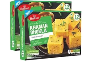 VEENAS Haldiram's Khaman Dhokla | 256G | Dhokla | Ready to Eat | 100% Fresh | Indian Origin - Pack of 2