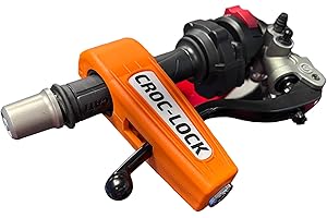 Datatool Croc Lock - Visible Theft Deterrent for Scooters, Motorcycles, and ATVs - Locks Brake Lever to Handlebar - Saw Resistant Bike Lock - Available in Red, Yellow, Black or Orange (Orange)