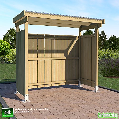 Unterstand 2,50×1,25 mit 3-seitger Bekleidung - 3