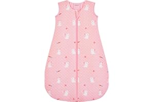 Yukkidds Schlafsack Baby 2.5 Tog Winter Baumwolle Babyschlafsack Warm Winterschlafsack Neugeborene im 6-12 Monate Perfekte für Winter,Rosa