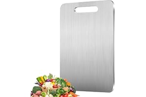 YKHSUAOU Tagliere in Titanio per Cucina, Tagliere Acciaio Inox, Tagliere in Acciaio Inox Alimentare, Garantiscono il Gusto Originale Degli Ingredienti per Carne, Frutta, Verdura