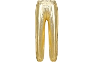 Nyeemya Brillante Pantalones Deportivos para Niña Reluciente-Mirar Loose Fit Joggers de Baile Moderno Gimnasia Danza Pantalón Cargo