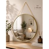 40cm Dekoratif Yuvarlak Duvar Aynası- Gold &Ccedil;er&ccedil;eveli Salon Mutfak Antre Banyo Aynası