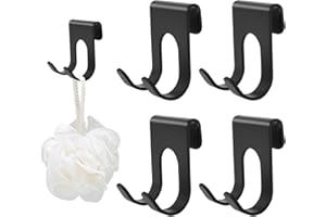 CLEMINSTA 4 Pezzi Porta Rasoio, Supporto per Rasoio in Alluminio, Porta Lamette Impermeabili Autoadesivi, Gancio Adesivo senza Foratura per Bagno, Toilette, Cucina, Ufficio, Accessori per Bagno -nero