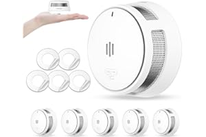 WISUALARM Rauchmelder, 10 Jahre Batterie, Rauchmelder für Zuhause, Feueralarm mit Stummschaltfunktion aus der Ferne, große Test-/Stummschalttaste, konform mit EN14604 (5 Stück)