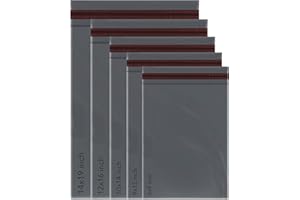 ‎ISOUL 50 Gemischte graue Mailing-Poly-Post-Selbstsiegelbeutel 5 Größen 10 von jedem kleinen bis großen Versandbeutel Versandverpackung Sortierte Versandtaschen Versand von Postpaketen Paketbeutel