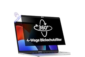 Protescreen 360° Magnetischer Sichtschutzfilter für MacBook Air 13 (2018–2021, M1)& MacBook Pro 13 Zoll (2016–2022, M1, M2), Anti Glare Blaues Licht Sichtschutzfolie, Mac 4 Wege Blickschutzfilter