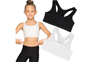 AOMHREK 2 Piezas Sujetador NiñA, Sujetadores Deportivos, Sujetador De NiñA AlgodóN Top, Adecuado para NiñAs De 9 A 14 AñOs Sin Costuras Sin Relleno Sujetador para Dormir para NiñAs De Yoga