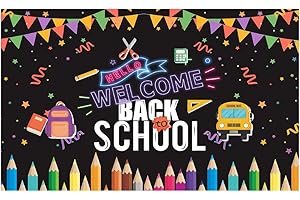 OCDSLYGB Welcome Back to School Backdrop Banner for Classroom Office Wall Decoration,First Day of School Backdrop Banner,Back to School Backdrop Photo Studio Booth Prop(59x35.4inch)