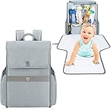 SONARIN Zaino Fasciatoio e Materassino Fasciatoio,2-in-1 Leggera Borsa Fasciatoio da Viaggio Fasciatoio per Bambino Borsa per