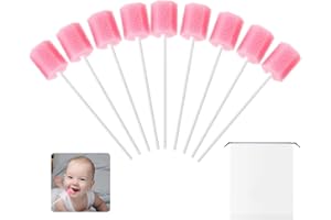 GAOHAN 50 Pcs Mouth Swabs, Oral Care Sponge Swab Disposable Mouth Swab Tooth Cleaning Tool Dental Care Kit, Mouth Sponges for Kit Foam Swab Sticks for Oral Care (Pink)