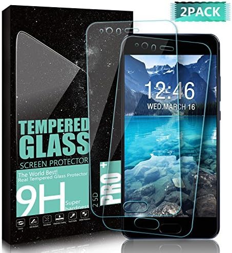 Kiomi Huawei P10 Screen Protector, [2 Pack] Huawei P10 Tempered Glass 3D Full Coverage Screen Protector, 9H Hardness, HD Ultra Clear, Scratch Resist, Anti-Fingerprint HD Protection Film