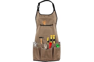PSFXBM Waterproof Gardening Apron with Multiple Pockets – Durable Garden Apron, Gardening Tool Apron, Multi-Purpose Tool Apron for Men and Women for Gardening, Potting, and Yard Work, Gifts for Gardeners