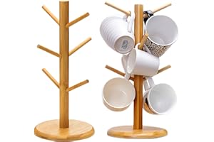 MEYAGOT Soporte De Árbol Taza De Madera,2 Piezas Árbol De Taza De Madera,Árbol De Madera De La Taza,Titular De La Taza Hogar De Madera Para Taza De Café,Taza De Té,Taza