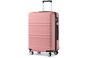 Kono Maletas de Viaje Grande Rígida ABS 75cm Maleta Grande Equipaje de Mano con 4 Ruedas y Cerradura de Combinación TSA (L, Rosa Oro)