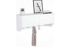 Relaxdays vägghängare, 5 krokar, B x H D: 30 x 78 x 20 cm, modern, entréhylla med 2 fack, MDF