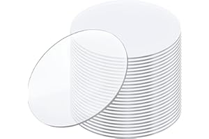 Vegena 24 Stücke Klare Acrylplatte Rund - Acrylscheibe Transparente Runde - Acryl Rohlinge Platte für DIY Bildrahmen Gemälde Handwerk Scrapbooking Display (10cm, 2mm Dicke)