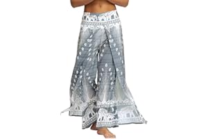 Nuofengkudu Damskie spodnie do jogi z szerokimi nogawkami boho wzorzyste hipisowskie spodnie workowate