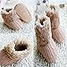 Etosell Newborn Crochet/Knit Fleece Boots Toddler Girl Wool Snow Crib Shoes Booties (S/0-6 Months, Khaki)