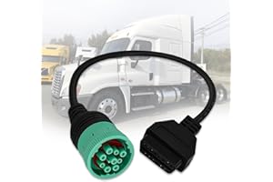 AMHTDOL Adattatore OBD2 da 9 pin a 16 pin, connettore diagnostico J1939 per veicoli pesanti, compatibile con veicoli commerciali pesanti