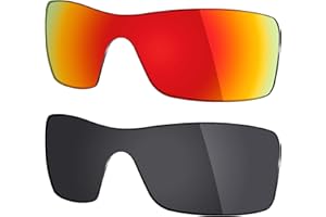 MRY 2 Pairs Polarized Replacement Lenses for Oakley Batwolf Sunglasses – Rich Option Colors, black