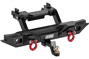 INJORA Pare-Chocs Arrière - Pare-Chocs en Aluminium CNC avec Éclairage pour 1/18 RC Crawler TRX4M Defender Upgrade