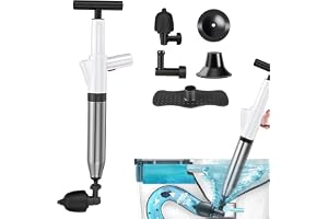 Avloppsrensare, pump med lufttrycksindikator, toalett, strumpor, toaletter med 4 sugkoppar, tryckluft, rörrensare, tryckluft, rörrengöringspump för handfat, badrum, dusch, kök