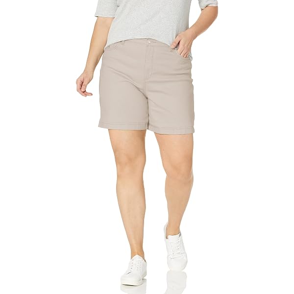 Gloria Vanderbilt Women's Sierra Stretch Twill Shorts With Self Belt - Bermuda Length