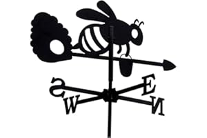 SvenskaV Wetterfahne Honigbiene Klein 49cm Schwarz Metall Wetterhahn Windfahne Windrose
