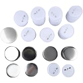 Wisecoco 100 Pieces 58mm Blank Button Supplies Sets, Round Badge Blank Button Pins, Make Custom Badges, for DIY Activities fo