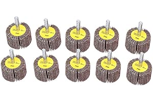 KIKYO Ruedas de aleta de 10 piezas, 40x25x6 mm, lijadora de pulido, papel de lija, disco de rueda de aleta duradero con vástago de 6 mm