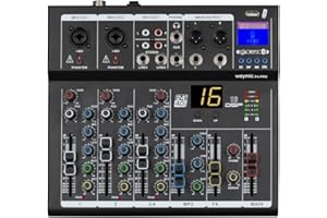 Weymic F4-Pro Professional Mixer | 4-Channel 2-Bus Mixer/w USB Audio Interface for Recording DJ Stage Karaoke Music Application