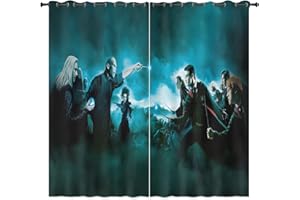 LKFFHAVD Harry Potter Gardinen Verdunklungsgardine Ösen Für Schlafzimmer, Hogwarts School Hermione Verdunkelungsvorhang-Set 2er Set Für Kinderzimmer (19,150x166 BxH)