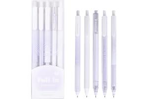 VALICAER 5 szt. Długopis żelowy Estetyczne Długopisy Kulkowe Czarny Tusz Czarny Gładkie Pismo Długopisy Długopis Punktowe 0,5 mm & 0,38 mm Do artykułów szkolnych dla studentów (fioletowy)