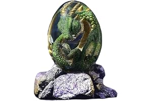 Prevessel Lava-Drachen-Ei-Ornamente, Kristall-Harz-Drachenei mit Display-Basis, Skulptur, Display, Briefbeschwerer, Schreibtisch-Dekoration