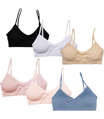 Reggiseni Sportivi Bambina Set 5 Pezzi - Cotone Confortevole Con Strass, Senza Ferretto - Foto 7
