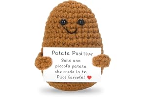 Aonveki Regalo Donna Uomo Compleanno, Positiva Patata Italiano con Messaggio Motivazionale, Gadget Scrivania Carino Portafortuna, Regalo Originale per Amica Collega Coppia Sorella Adolescente