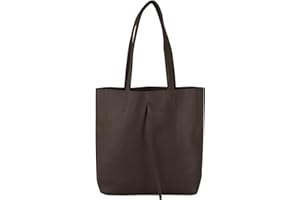 modamoda de - T253 - Italian Leather Tote Bag with Inner Pocket