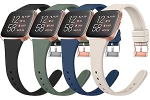 Tobfit Strap for Fitbit Versa 2 Straps for Women Men/Fitbit Versa Lite Strap, Soft Slim Thin Silicone Replacement Strap Wristband Watchband Small Large compatible with Fitbit Versa 2
