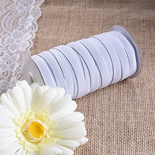 eBoot 20 Yard 1 cm Breiten Elastischen Spule Elastische Schnur Gummiband Flach Stricken Nähen Stretchbar Seil, Weiß - 7