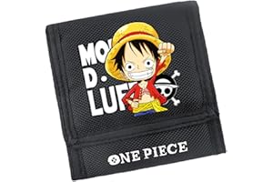 POONGNEE Cartoon Anime Kid Wallet Novelty Wallet Purse ONE PIECE Trifold Closure,Gift for Boys/Girls, Cartoon Luffy