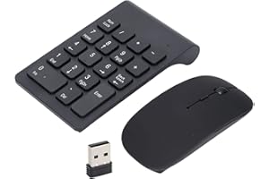 PILIPANE Teclado Numérico Y Ratón Inalámbricos Recargables, Combo De Teclado Numérico Y Ratón Inalámbricos, Combo De Teclado Numérico Y Ratón USB Ultrafino Portátil De 2,4 GHz Para Portátiles Con Windows
