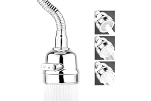 TURNAROUNDTECH Embout robinet cuisine universel 3 types de sorties d'eau avec tuyau flexible en acier inox brise jet robinet cuisine adaptateur robinet cuisine mousseur robinet cuisine extension robinet cuisine