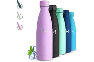 GRSTA Botella Agua Acero Inoxidable- 500ml- Botella Termica, Sin BPA, Cantimplora Infantil, A Prueba de Fugas, Termo Agua, Aislamiento al Vacío, Cantimplora para la Escuela, Oficina, Cámping, Viajar