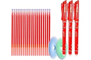 MROOFUL 25 pezzi/set ricariche penna Gel rosso cancellabile asta 0,5 mm manico lavabile penna cancellabile magica per penna scuola strumenti di scrittura Kawaii cancelleria